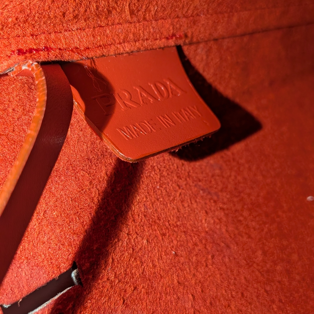 Prada Red Leather Tote with Matching Pouch - Picture 3 of 4